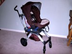 Orbit Toddler on stroller with canopy and braces