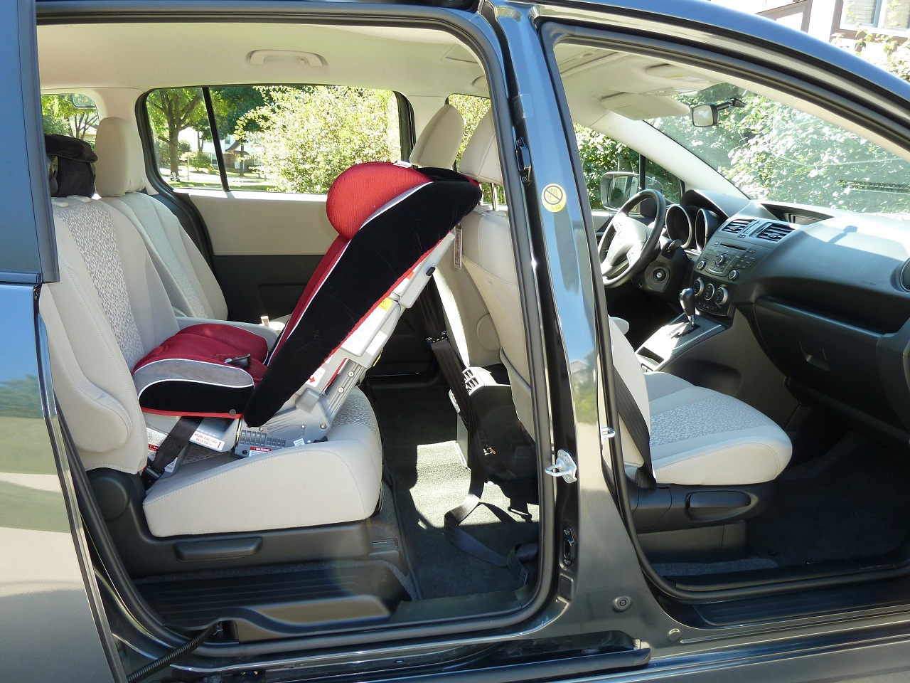 rear facing car seat in van