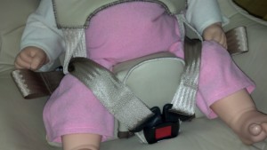 Prototype rear-facing only CR for babies with omphalocele