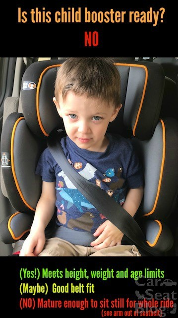 Guess what, kiddo? You're going back into a booster seat