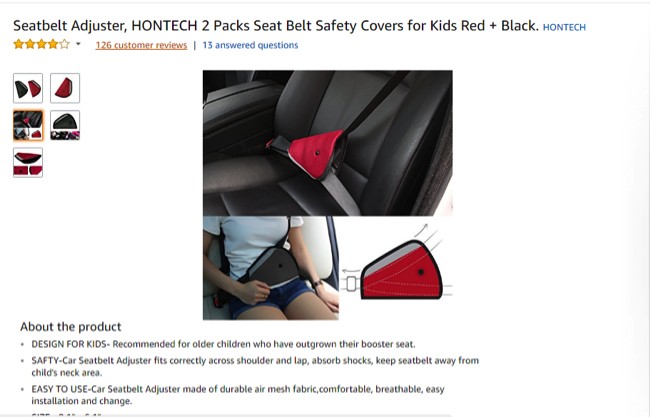 Seat Belt Adjuster and Pillow with Clip for Kids Travel, Neck Support  Headrest Seatbelt Pillow Cover & Seatbelt Adjuster for Child, Car Seat  Strap Cushion Pads for Baby Short People Adult price