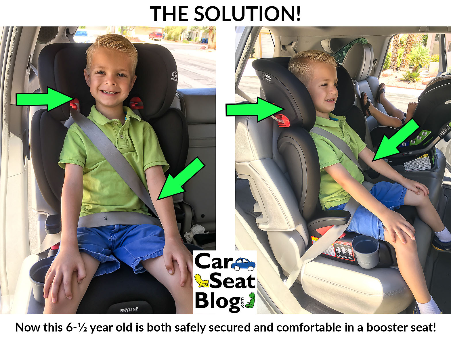 Booster seat clearance with lap belt