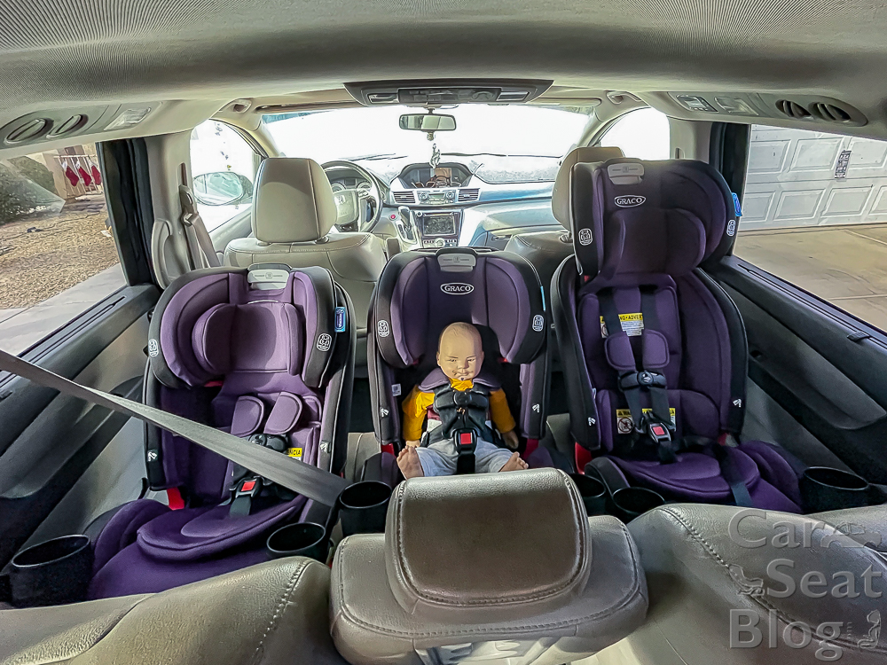 Narrow car seats: How to fit 3 across in a car with Graco - Blue